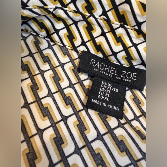 Rachel Zoe Black and White Patterned Women's Shirt - Picture 2 of 3